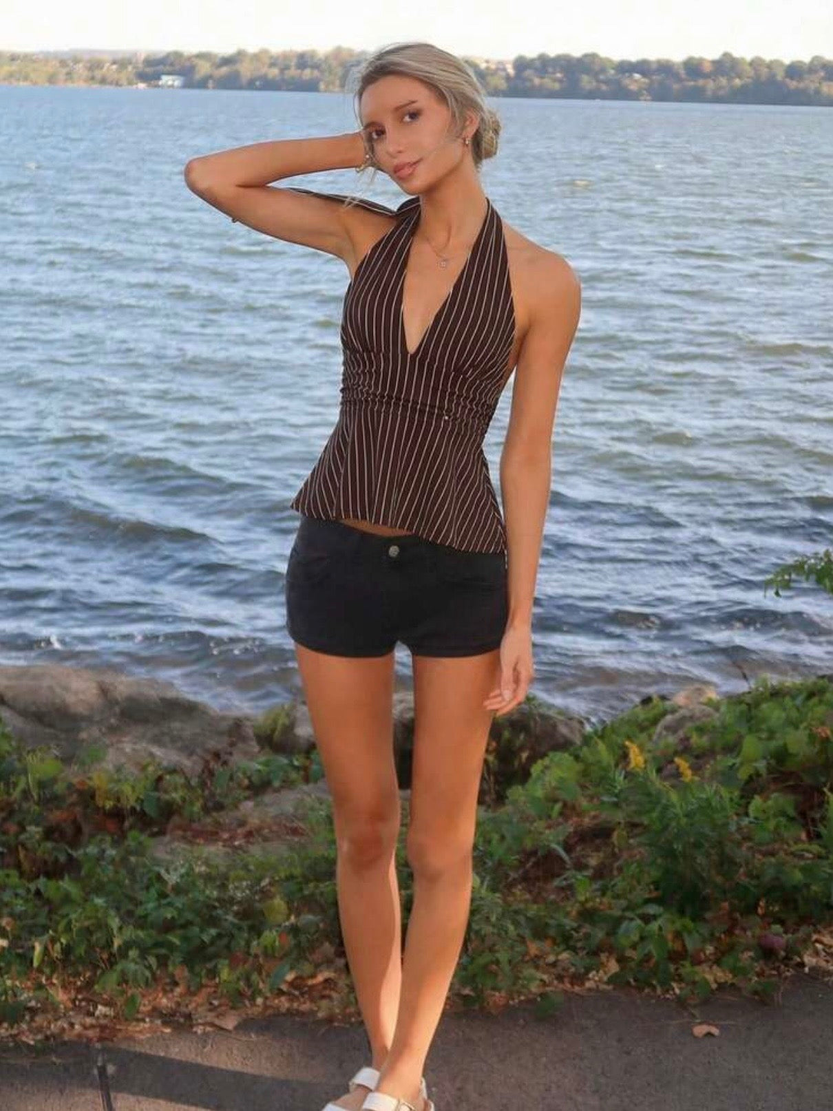 Mocha Striped Top
