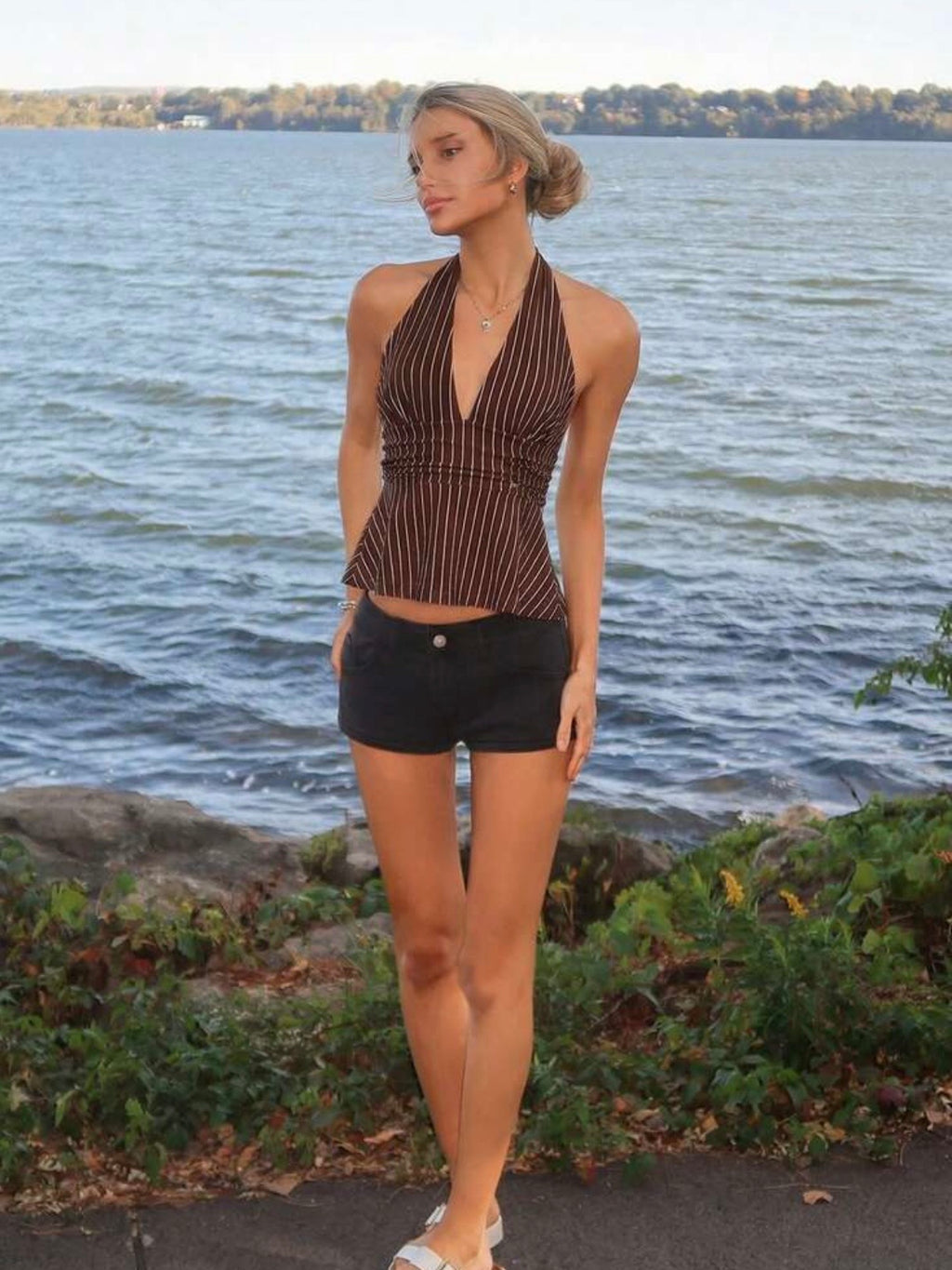 Mocha Striped Top