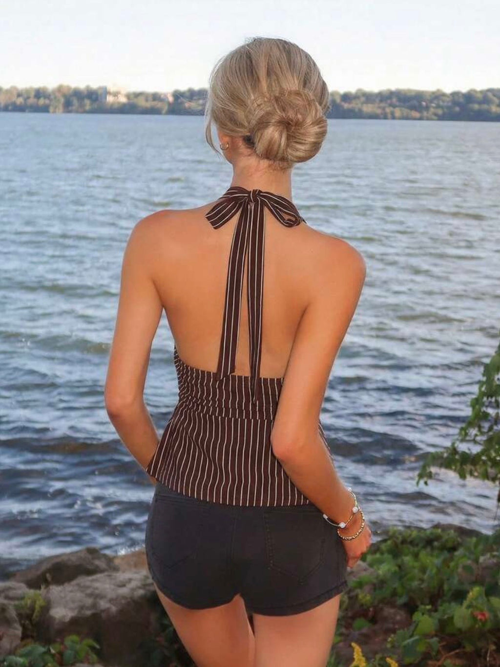 Mocha Striped Top